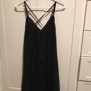 Topshop sparkling black party dress XS